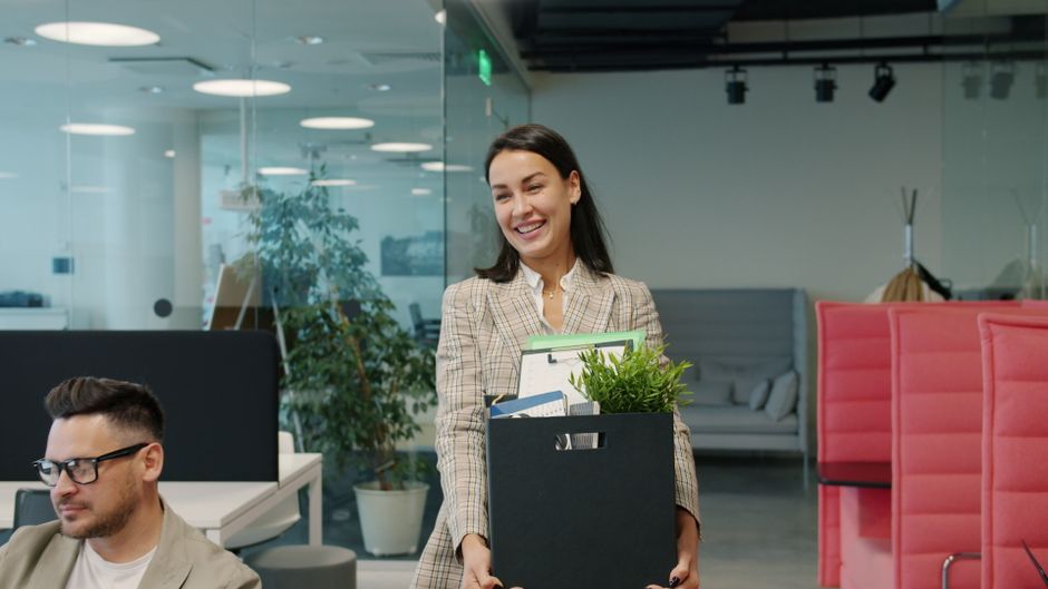 Femme avec un nouvel emploi
